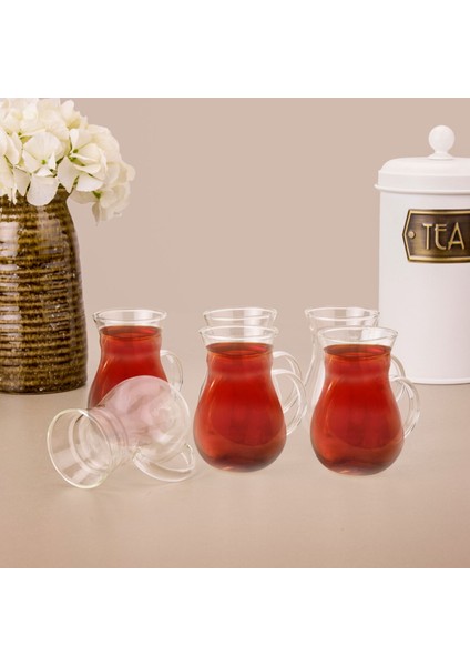 Star Borosilikat Cam 6'lı Çay Bardağı - Şeffaf