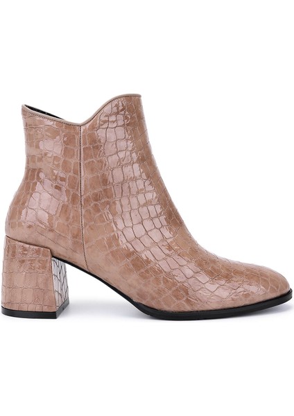 Kadın Hakiki Deri Vizon Klasik Bot 33 17020 Bn Bot SK25-26 Vızon Kroko Rugan