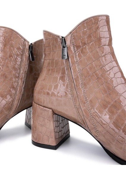 Kadın Hakiki Deri Vizon Klasik Bot 33 17020 Bn Bot SK25-26 Vızon Kroko Rugan indirimleri