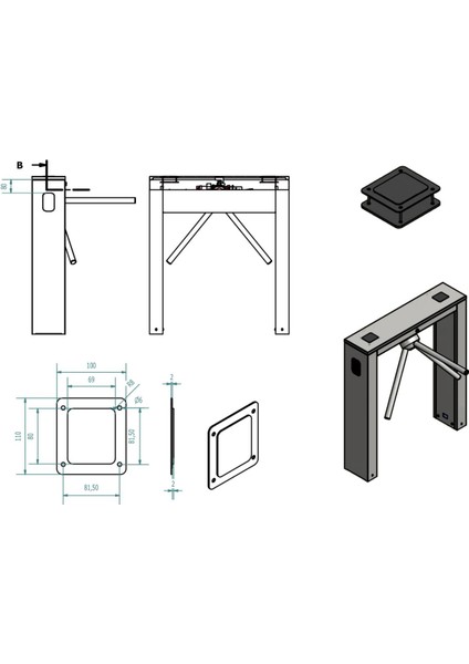 Yerli Üretim Çift Ayak Pleksili Turnike Eko Kampanya Ilke modelleri