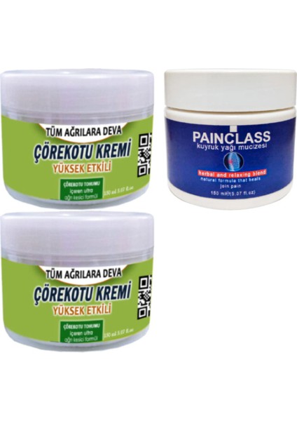 Çörek Otu Kremi 2 Adet 150 ml + Painclass 150 ml Kuyruk Yağı Kremi / Teskin Krem Seti