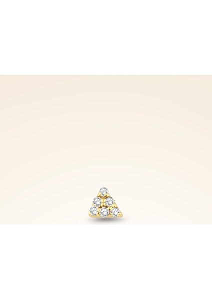 0,01 Karat Pırlanta Altı Taşlı Üçgen Piercing