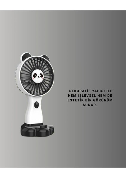Dekoratif Panda Tasarımlı Küçük Boy Fan indirimleri