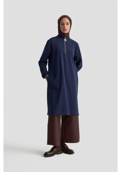 Cep Detaylı Basic Tunik 25KT1453 Lacivert fiyatları