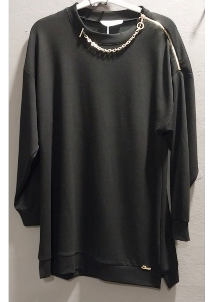 Kadın Omuz Fermuar Detay ve Zincir Kolyeli Üst Kalite Tunik modelleri