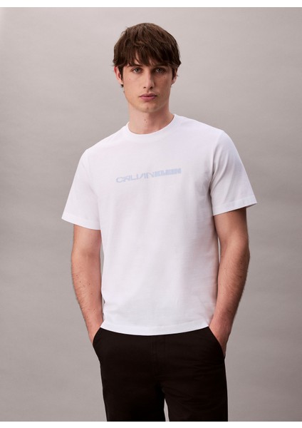 Bisiklet Yaka Baskılı Beyaz Erkek T-Shirt LV04RD807GYAA Ss 20S Tc Ck Stack gr fiyatları