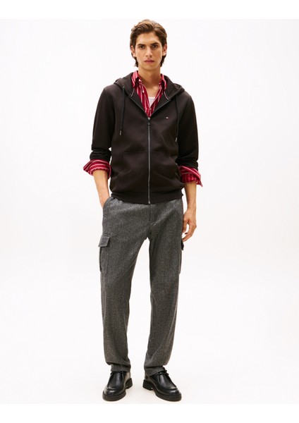 Dik Yaka Siyah Erkek Sweatshırt MW0MW37243BDS_ESSENTIAL Intechno Zı