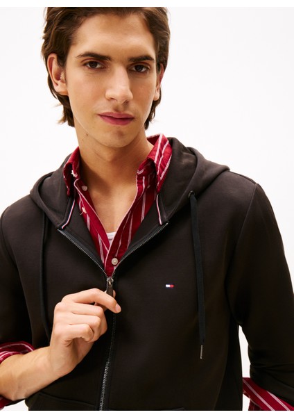 Dik Yaka Siyah Erkek Sweatshırt MW0MW37243BDS_ESSENTIAL Intechno Zı modelleri