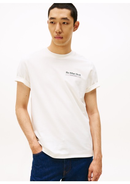 Bisiklet Yaka Sarı Erkek T-Shirt MW0MW40008Z00_HILFIGER Herald Back fiyatları