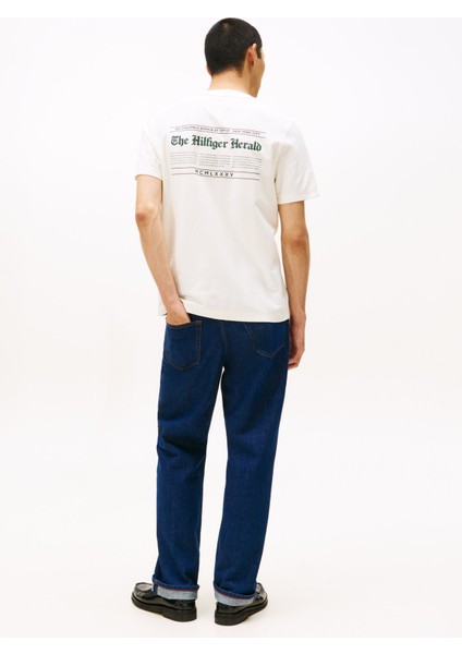 Bisiklet Yaka Sarı Erkek T-Shirt MW0MW40008Z00_HILFIGER Herald Back fırsatları