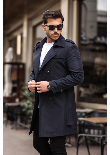 Uzun Beli Kemerli Apoletli Trençkot & Pardesü fırsatları