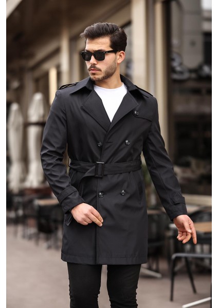 Uzun Beli Kemerli Apoletli Trençkot & Pardesü indirimleri