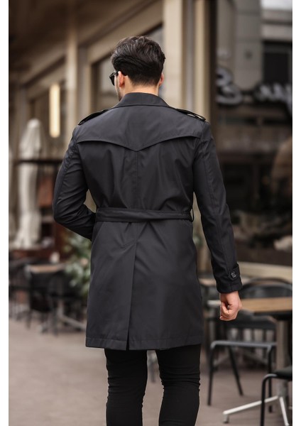 Uzun Beli Kemerli Apoletli Trençkot & Pardesü