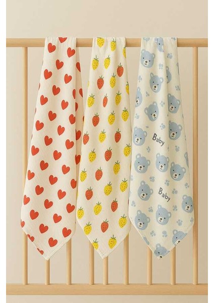 Çok Amaçlı Muslin Örtü & Battaniye 3'lü Set %100 Pamuk 80X90 cm indirimleri