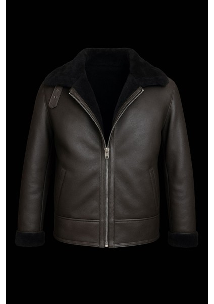 Erkek Hakiki Kuzu Derisi Kürk Mont Ceket Kahverengi modelleri