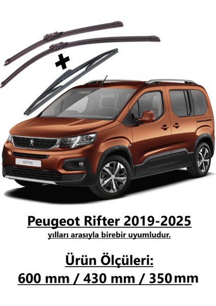 Peugeot Rifter 2019-2025 Ön ve Arka Silecek Seti