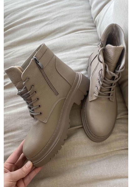 Farber Kadın Hakiki Deri Taşlı Bot Vizon modelleri