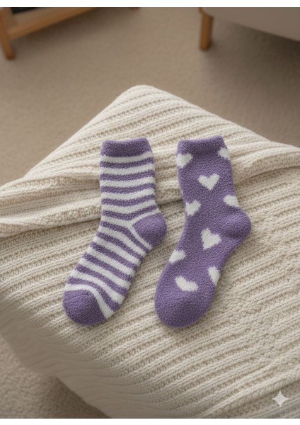 2'li Yumuşak Kokulu Peluş Uyku Çorabı