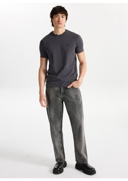 Bisiklet Yaka Düz Antrasit Erkek T-Shirt M4WM-TST-1987 fiyatları