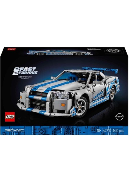 LEGO Technic Daha Hızlı Daha Öfkeli Nissan Skyline Gt-R (R34) Araba 42210 modelleri