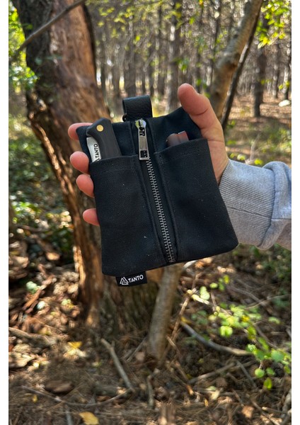 Mumlu Kanvas Edc Bel Çantası – Su Itici Kompakt Erkek Cep Organizatörü