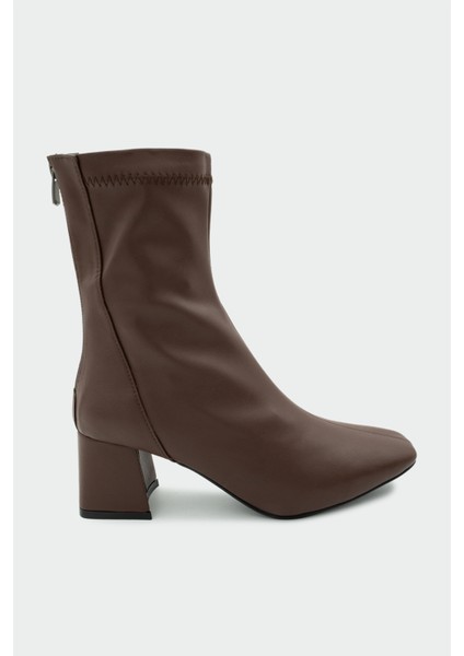 Dixi Acı Kahve Deri Küt Burun Streç Bot