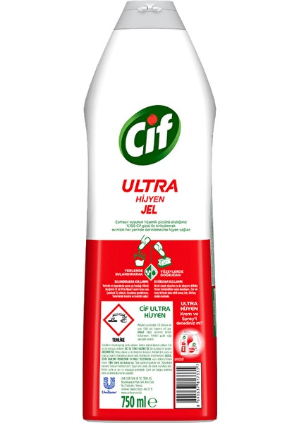 4 Adet Cif Tüm Yüzeyler 750 ml Hijyen