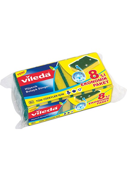 3 Adet Sünger 8'li Düz Paket