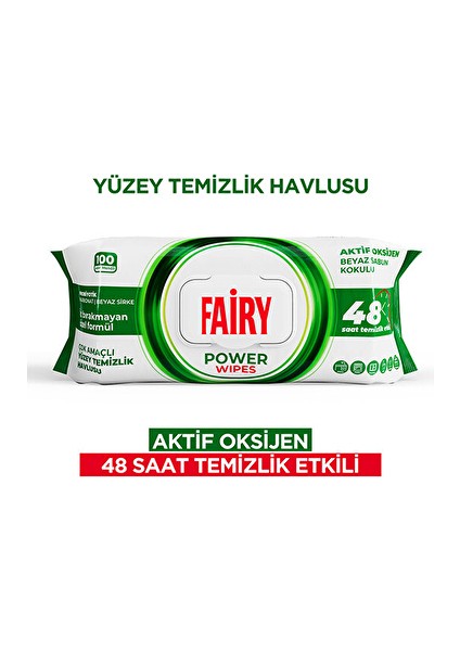 3 Adet Fairy Yüzey Temizlik Havlusu Beyaz Sabun 100'LÜ
