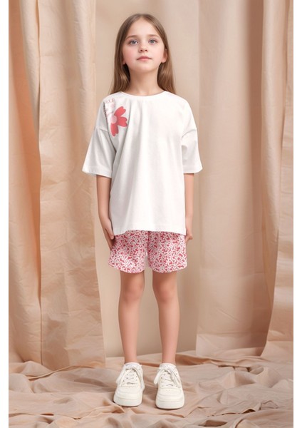 Kız Çocuk Giyim %100 Pamuk Kısa Kollu T-Shirt & Şort Takım LL.P01.O2.L01.009 modelleri