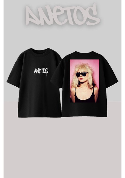 Blondes 5 Tasarım Sırt Baskılı Pamuk Siyah Oversize T-Shirt