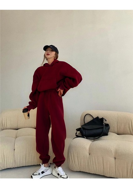 Unisex 3 Iplik Içi Pamuklu Bol Oversize Paçası Lastikli Jogger Eşofman Takım modelleri