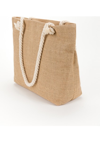 Kahverengi Hasır Yuvarlak Ip Askılı Plaj Çantası modelleri