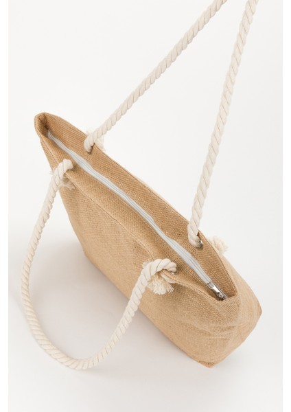 Kahverengi Hasır Yuvarlak Ip Askılı Plaj Çantası fırsatları