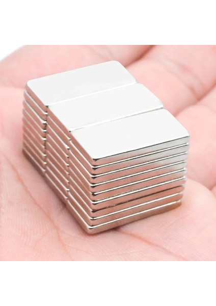 100 Adet 20X10X2 mm Neodyum Mıknatıs Köşeli Magnet N35 Nikel Kaplama Güçlü Kaliteli Dayanıklı