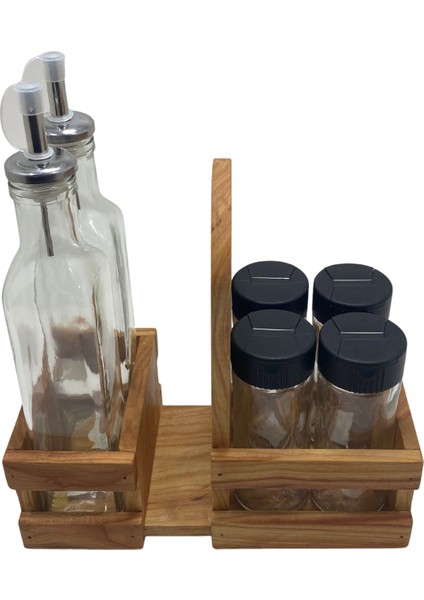 Ahşap Doğal Baharatlık Yağdanlık ve Peçetelik Takımı(Kısa Başlık)(Set)(Kiraz) modelleri