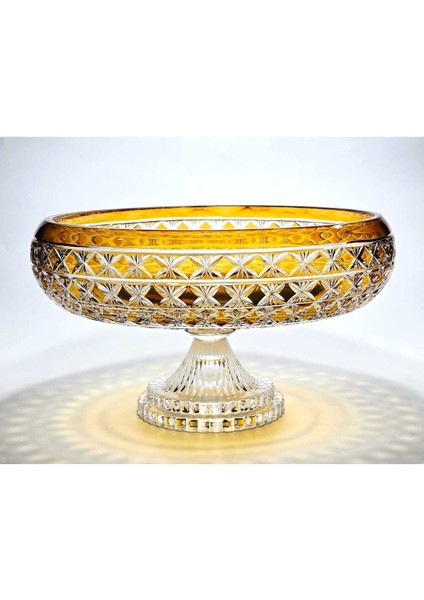 El Yapımı Kristal Desenli 28 cm Dekoratif Sunumluk Sofra Sunum Kasesi modelleri