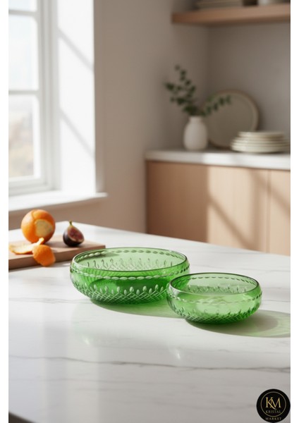 Kesme Kristal Kase 2'li Sofra Sunum Seti