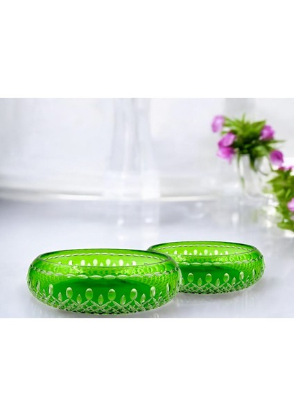 Kesme Kristal Kase 2'li Sofra Sunum Seti modelleri