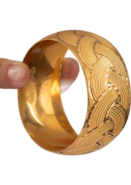 40 Gram (Gr) 40MM Örgü Desen Mega Bilezik 22 Ayar Yatırımlık Işçiliksiz fiyatları