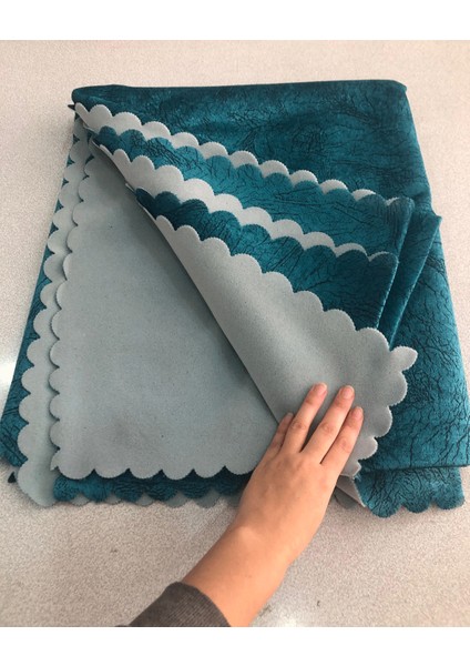 Koltuk Çekyat Örtüsü Turkuaz Damar Desenli Kaymaz Taban Süngerli Üst Kumaş Kadife fiyatları