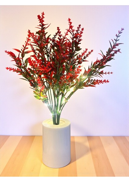 Lavanta Tasarımlı Dekoratif LED Işıklı Lamba 30 cm x 8 cm Kırmızı fiyatları