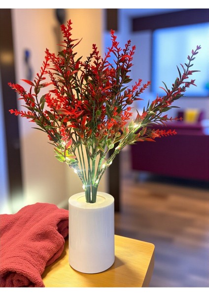 Lavanta Tasarımlı Dekoratif LED Işıklı Lamba 30 cm x 8 cm Kırmızı modelleri