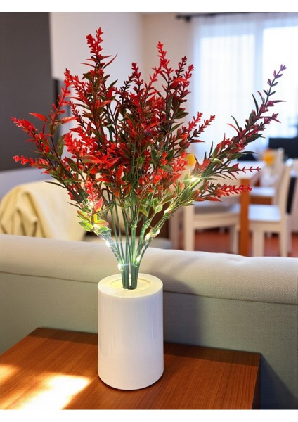 Lavanta Tasarımlı Dekoratif LED Işıklı Lamba 30 cm x 8 cm Kırmızı fırsatları