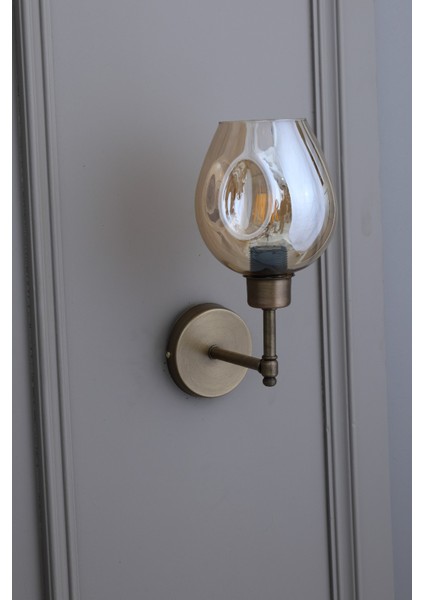 Lanthe Eskitme Kaplama Bal Renk Cam Duvar Aplik