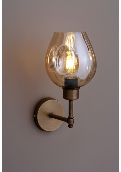 Lanthe Eskitme Kaplama Bal Renk Cam Duvar Aplik fiyatları