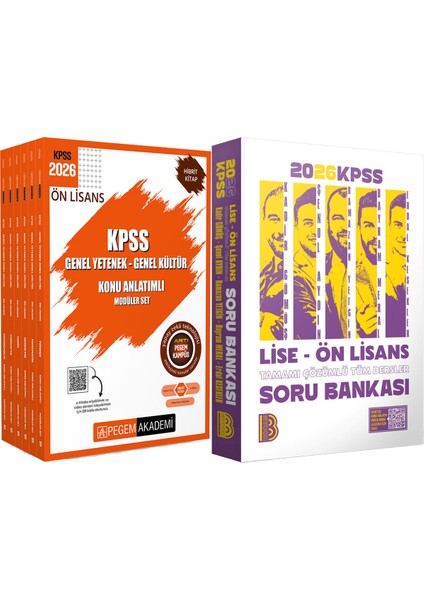 2026 Kpss Lise Ön Lisans Tüm Dersler Soru - 2026 Kpss Ön Lisans Konu Modüler Set (6 Kitap)