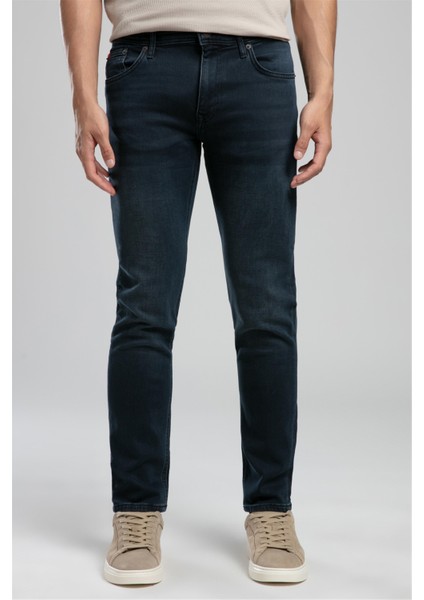 Jagger Mavi Erkek Jean Pantolon Normal Bel Dar Kesim Düz Paça Denim Kumaş fiyatları