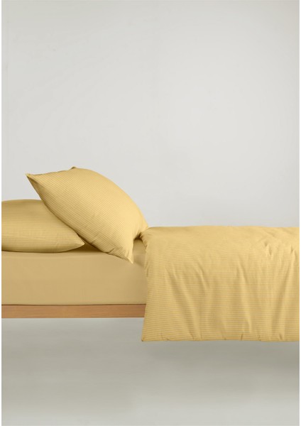 Line %100 Pamuk Ranforce Akay Sarı Ipliği Boyalı Nevresim Takımı Tek Kişilik - 160X220 cm fırsatları