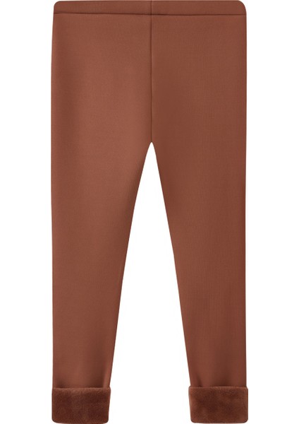 Kahverengi Kız Çocuk Içi Peluş Kulaklı Tavşan Nakışlı Extra Kalın Kışlık Tayt fiyatları